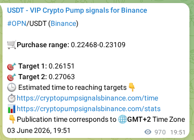 Authenticated proof of OPN's pump signal on Binance at 04 June 2026, 22:34
