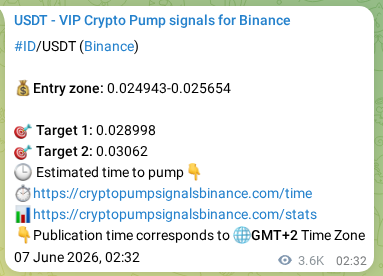 Binance trading signal proof for ID pump, 11 June 2026, 07:29