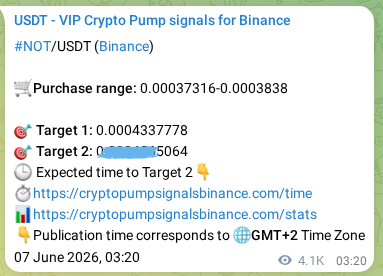 NOT pump verification image from Binance, 12 June 2026, 16:53