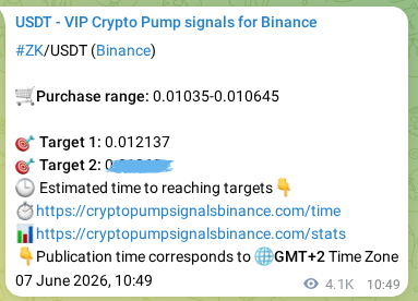 Crypto market signal proof: ZK pump on Binance, 13 June 2026, 08:11