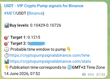 MET pump signal confirmation from Binance, timestamp: 15 June 2026, 09:57