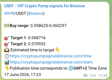 See the authenticated proof of SYN's pump signal on Binance, 17 June 2026, 20:49 Authenticated proof of SYN's pump signal on Binance, 17 June 2026, 20:49