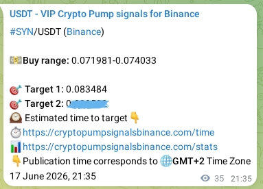Authenticate the signal for SYN pump on Binance at 17 June 2026, 21:48 Signal authentication: SYN pump on Binance at 17 June 2026, 21:48