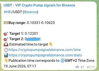 Signal verification: HEI pump on Binance at 19 June 2026, 08:46