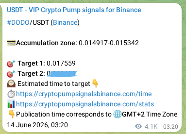 DODO pump signal confirmation from Binance, timestamp: 19 June 2026, 13:37