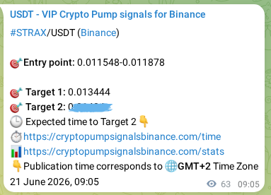 Real-time proof of STRAX pump signal on Binance, 21 June 2026, 10:31