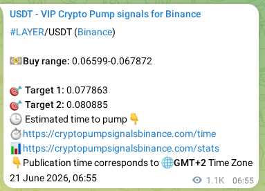 Trading signal confirmation: LAYER pump on Binance at 22 June 2026, 12:41