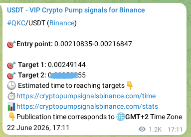 QKC pump signal verification from Binance, timestamp: 24 June 2026, 03:27