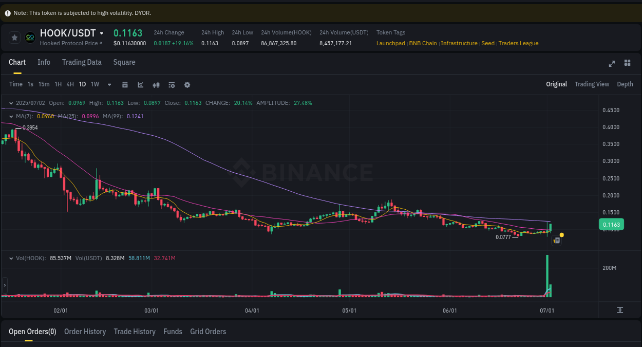 View the report of HOOK pump on Binance at 03 July 2025, 01:49 Report of HOOK pump on Binance at 03 July 2025, 01:49