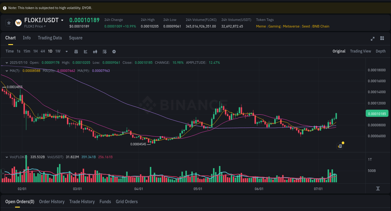 Dive into crypto pump data analytics for FLOKI on Binance, 11 July 2025, 00:55 Crypto pump data analytics for FLOKI on Binance, 11 July 2025, 00:55