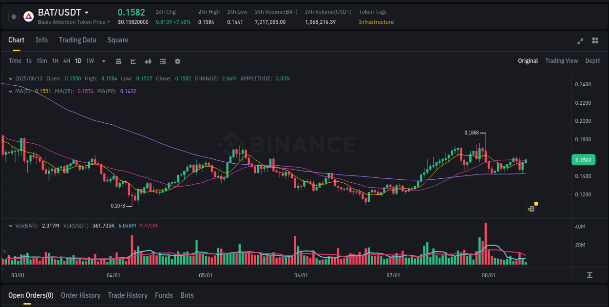 Dive into pump insights for BAT on Binance, 13 August 2025, 10:13 Crypto pump insights for BAT on Binance, 13 August 2025, 10:13