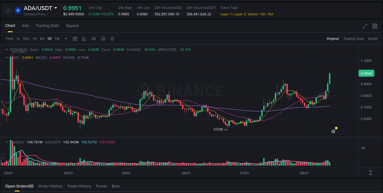 Crypto pump insights: ADA on Binance, 14 August 2025, 06:19