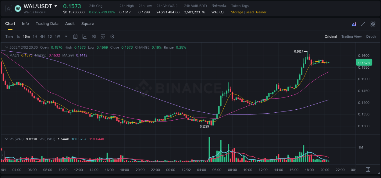 Watch the live report of WAL pump on Binance, 02 December 2025, 17:48 Live report of WAL pump on Binance, 02 December 2025, 17:48