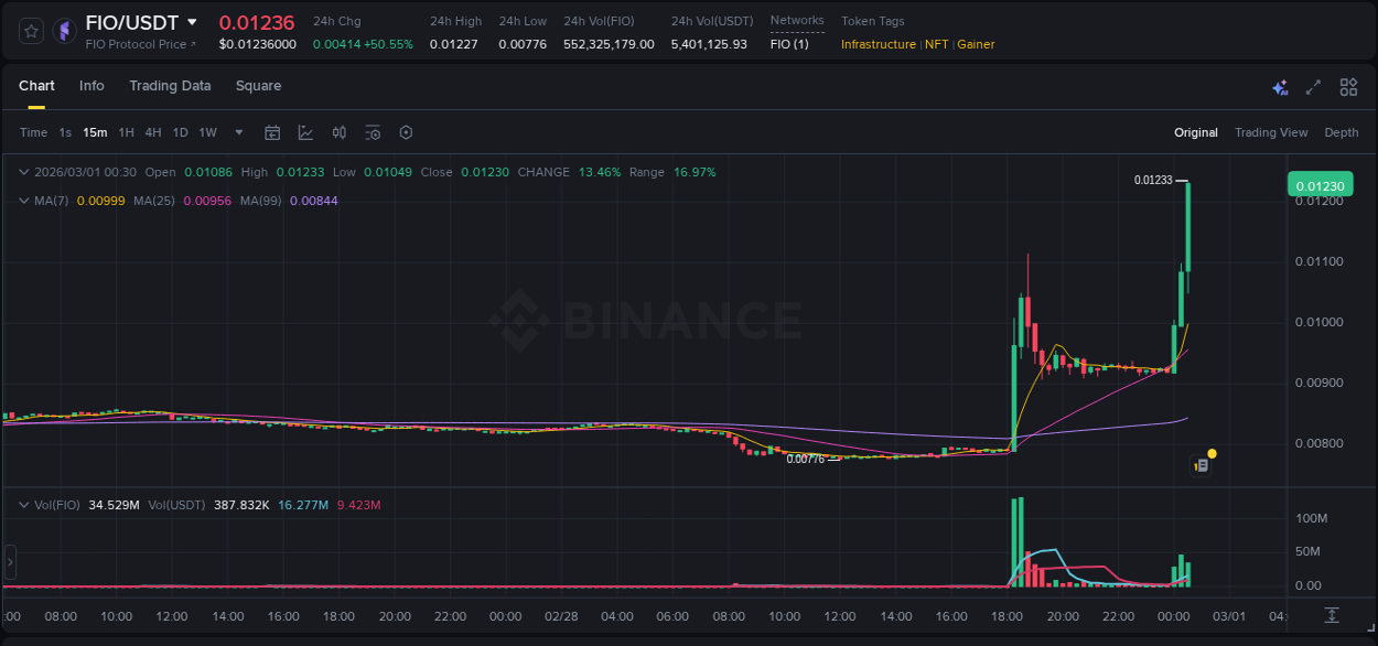 Report of FIO pump on Binance at 01 March 2026, 00:41